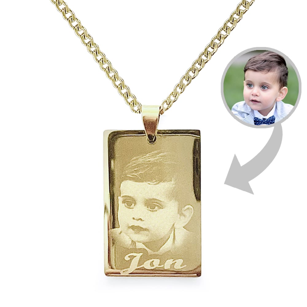 (Recentagle) Engravable Necklace - Gold-plated SS 316L / M-508